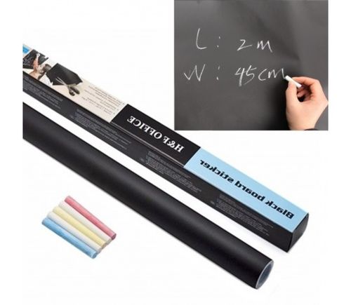 Настінна плівка для малювання крейдою Black Board Sticker GS-0668 200x60 см + 5 крейди, самоклеюча дитяча художня наклейка на стіну 