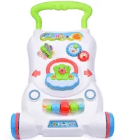 Детские развивающие ходунки каталка Qichun Toys 696-R15 2в1, Детский ходунок Children Music Walker на колесиках с музыкальными эффектами для детей