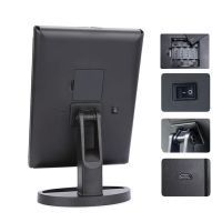 Косметичне потрійне дзеркало з сенсорною кнопкою Superstar Magnifying Mirror JN-817 3 в 1 зі збільшенням, складне дзеркало з LED підсвічуванням Чорне