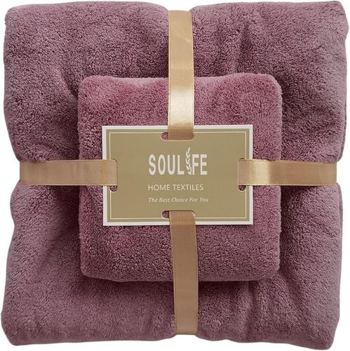 Комплект рушників для обличчя, рук і ніг Home Textiles 2 штуки, подарунковий набір банний рушник 70x140, 35x75 см рушники з мікрофібри для ванної