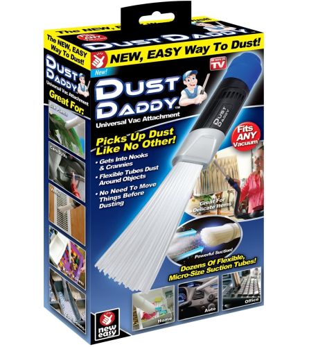 Щелевая насадка для пылесоса Dust Daddy для удаления пыли, Щетка с пластиковыми трубочками для уборки труднодоступных мест Даст Дэдди Черная