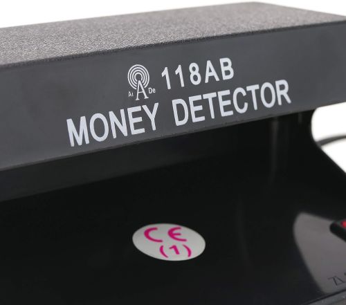 Ультрафиолетовый автоматический детектор валют Money Detector AD-118AB AC-220v, УФ лампа для быстро проверки денег купюр работающий от сети Черный