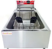 Професійна фритюрниця Su Tai ST-1006 для приготування фрі та чебуреків 6л, Чебуречниця GoodFood EF6 з температурою нагріву 60-200C від мережі
