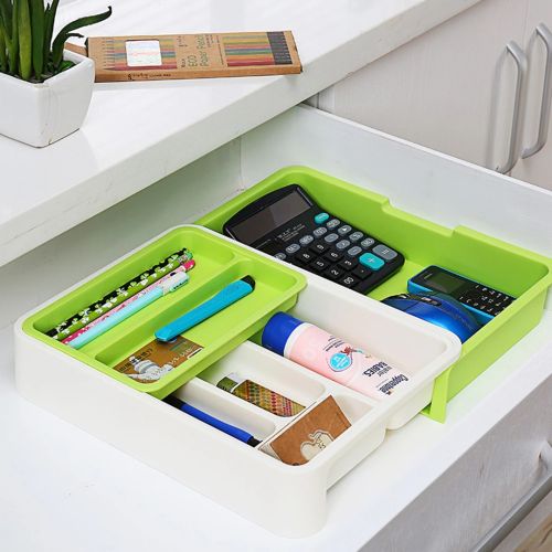 Універсальний розсувний органайзер Expandable drawer Organizer 34Х36.5х5.5 см для кухонних столових приладів, ложок і виделок у висувний ящик