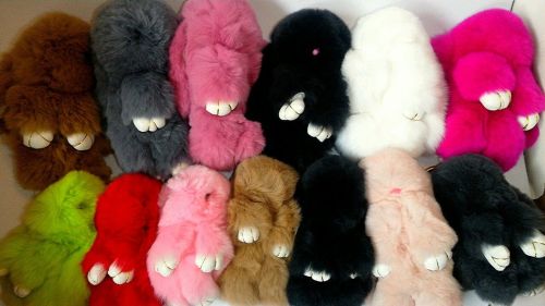 Хутряний Брелок Кролик з натурального хутра Rex Fendi, хіт сезону кролик брелок зайчик, кольори в асортименті