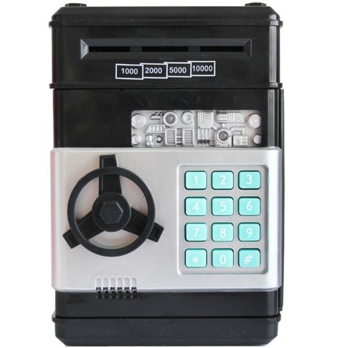 Дитяча електронна скарбничка сейф Mony Safe, купюроприймач, банкомат, з кодовим замком для паперових купюр, монет на батарейках Piggy number Bank