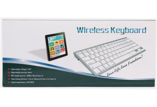 Бездротова ультратонка Bluetooth клавіатура Wireless Keyboard X5 Silver для ПК комп'ютера і планшета з блютуз на батарейках x-5 Срібна
