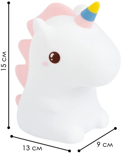 Дитячий силіконовий нічник Єдиноріг Unicorn Silicone Night Light HQ8686 сенсорний світильник на акумуляторі з RGB підсвічуванням і пультом USB