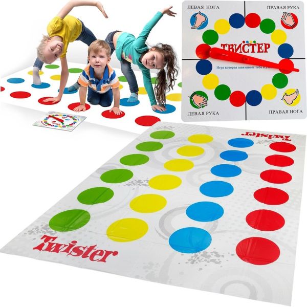 Підлогова гра Twister для всієї родини, захоплююча підлогова активна гра Твістер 180х120 см