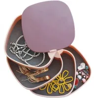 Обертова скринька органайзер Rotatable Jewellery Organizer LD-688 для зберігання ювелірних прикрас 4 Відділення з дзеркалом, Футляр для біжутерії