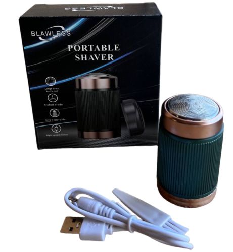 Акумуляторна Дорожня електробритва депілятор Blawless Portable Mini Shaver 5W, Бездротова роторна USB міні бритва Face Massager тример