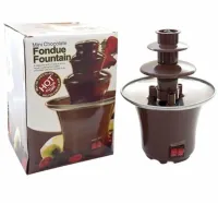 Шоколадний фонтан Фондю Mini Chocolate Fondue Fountain LY-280 на 2 яруси 60W, Фондюшниця міні фонтан для шоколаду з харчової нержавійки, Коричневий