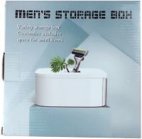 Чоловічий розкладний органайзер бокс Men's Storage Box 20x20x12 см для зберігання дрібниць у ванну, косметична коробка для приладдя Білий