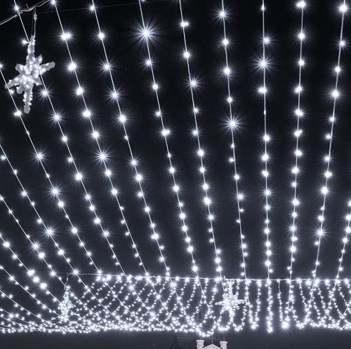 Вулична Світлодіодна гірлянда Solar String Lights LS48-100W 12 метрів 100 LED діодів Холодний білий Роса Cool light з сонячною панеллю для дерев і веранд