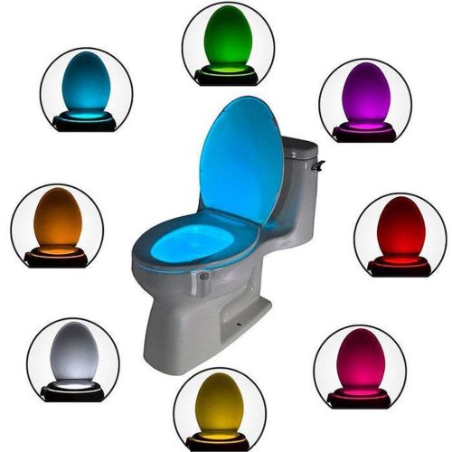 Автономна кольорова LED підсвічування Light Bowl Toilet Led для унітазу з датчиком руху і світла 8 кольорів, Світлодіодний світильник в унітаз Білий