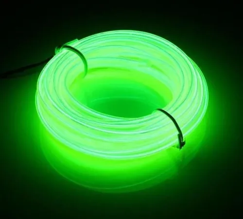 Світлодіодна силіконова стрічка LED NEON Green 0764 5 м з блоком живлення IP65, універсальна неонова гнучка підсвітка 12v-220v 5M в силіконі Зелена