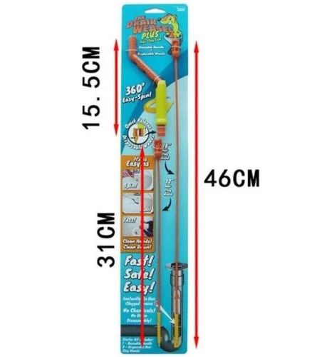 Прилад для прочищення труб каналізації the drain Weasel Plus 360 Easy Spin, інструмент гнучкий трос для чищення засмічень 360 Easy Spin до 50 см 2 шт