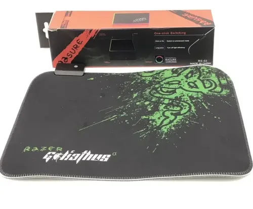Ігровий комп'ютерний килимок для мишки Gaming Pad Razer R-350 RS-02 25X35X0.3 см C RGB підсвічуванням, Ігрова поверхня для комп'ютерної миші 90546