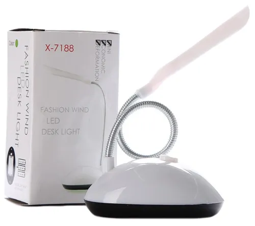 Настольная светодиодная гибкая лампа LED Desk Light X-7188 на батарейках, Беспроводной настольный мини светильник с механическим выключателем BL-7188