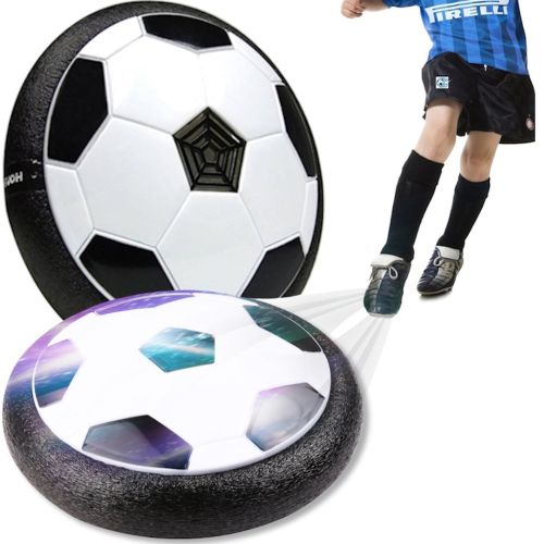 Электрический летающий мяч Hoverball, Детский аэромяч воздушный ховербол с LED подсветкой и музыкой для игры в футбол на батарейках Черно Белый