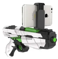 Дитячий ігровий пістолет віртуальної реальності AR GAME GUN QFG-3 з кріпленням для телефону, контролер бластер для IOS Android на батарейках Білий