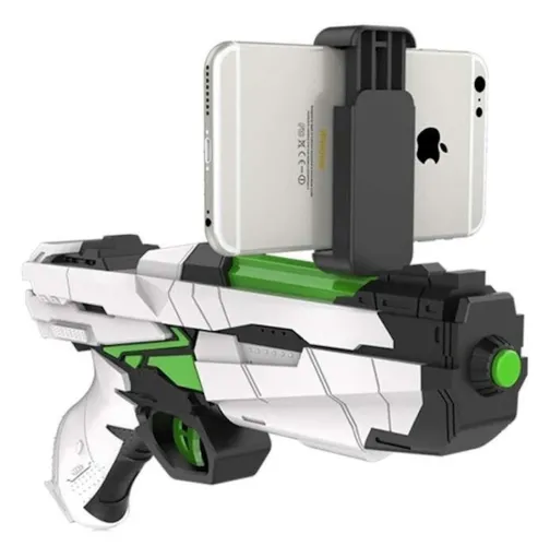 Дитячий ігровий пістолет віртуальної реальності AR GAME GUN QFG-3 з кріпленням для телефону, контролер бластер для IOS Android на батарейках Білий