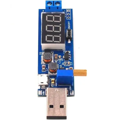 Універсальний понижуючий підвищуючий перетворювач USB WX - 6423 DC-DC 3.5-12V 1.2-24V Модуль перетворення напруги 3.5-12В 1.2 - 24В з вольтметром