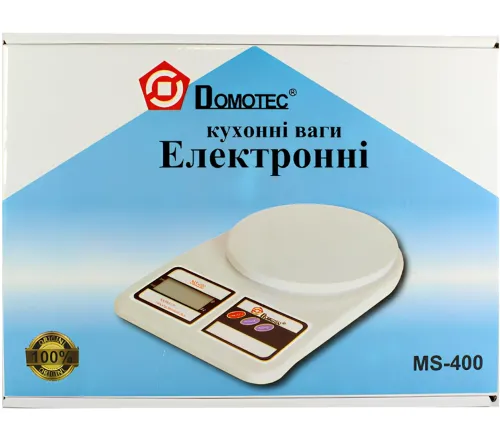 Електронні настільні ваги Domotec MS-400 до 10 кг, Кухонні ваги від 1г до 10кг з Led дисплеєм з круглою платформою для зважування продуктів