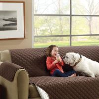 Двухсторонняя накидка чехол на диван Couch Coat из микрофибры, Защитное двухстороннее водонепроницаемое стеганое покрывало для дивана