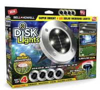 Вуличний садовий LED світильник на сонячній батареї Solar Disk Lights, Універсальне підсвічування в сад IP65, Грунтовий світлодіодний ліхтар зі штиком