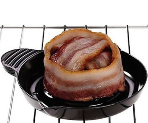 Набір форм для випічки запікання бекону 2шт Perfect Bacon Bowl їстівна тарілка, Форма для приготування їстівної тарілки з бекону Чорна