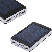 Портативное зарядное Power Bank Solar 90000 mAh c Led фонариком УМБ Metal Черный на солнечной батарее Павербанк, внешний аккумулятор, PowerBank 