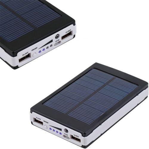 Портативное зарядное Power Bank Solar 90000 mAh c Led фонариком УМБ Metal Черный на солнечной батарее Павербанк, внешний аккумулятор, PowerBank 