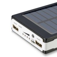 Портативное зарядное Power Bank Solar 90000 mAh c Led фонариком УМБ Metal Черный на солнечной батарее Павербанк, внешний аккумулятор, PowerBank 
