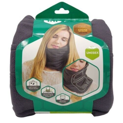 Дорожня подушка-шарф для шиї Supretto Travel Pillow для подорожей, туристична флісова подушка в дорогу і для сну в машину сіра