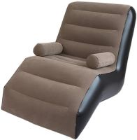 Надувне одномісне крісло ліжко S-подібної форми Senyoubao Inflatable Sofa 140x85x80 см з підлокітником, Флокіроване