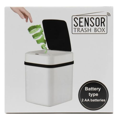 Розумне автоматичне відро для сміття на 10 л Sensor Trash Box JH - 68 з сенсорною кришкою для сміття, сенсорна кошик з розумним датчиком на батарейках