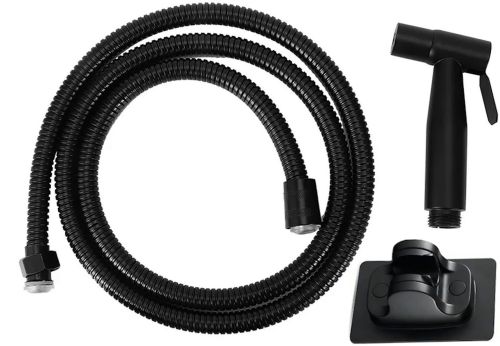 Ручной набор для биде Handheld Bidet Sprayer Set AA6-14 Черный смеситель лейка со шлангом и кронштейном из нержавеющей стали для гигиенического душа