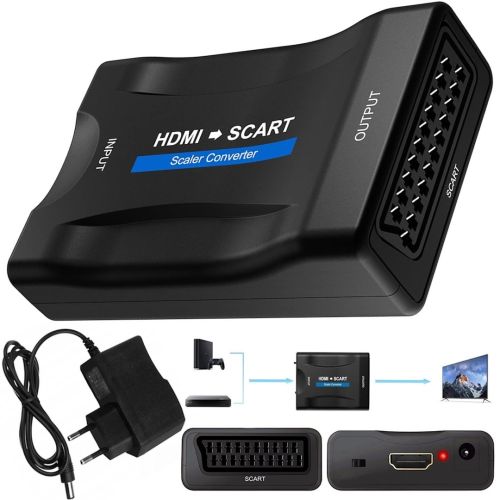 Конвертер відео Scaler Converter H70 HDMI на SCART адаптер перехідник для перетворення цифрового сигналу в Аналоговий, відеоконвертер 1080P DC 5В