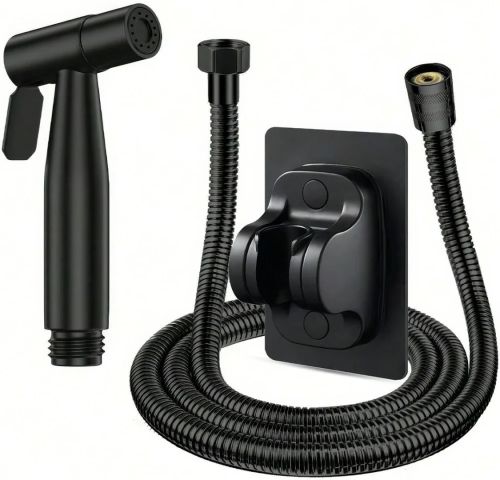 Ручной набор для биде Handheld Bidet Sprayer Set AA6-14 Черный смеситель лейка со шлангом и кронштейном из нержавеющей стали для гигиенического душа