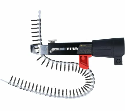 Автоматичний стрічковий адаптер Drillbit DCF6201 для подачі саморізів цвяхів на шуруповерт дриль, Насадка з ланцюговими цвяхами по 50 шт Чорний