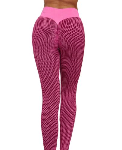 Женские спортивные леггинсы Staples Scrunch Bum Розовые с завышенной высокой талией и эффектом пуш-ап утягивающие бесшовные лосины для фитнеса push up
