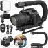 Стабилизатор ручка Gimbal AY-49U с креплением для фотоаппарата и телефона с Bluetooth микрофоном и LED лампой для селфи и видео с пультом ДУ