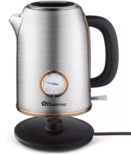 Електричний чайник Domotec MS-7849 на 1.7л настільний дисковий електрочайник Domotec 2200W з термометром і автоматичним відключенням від мережі
