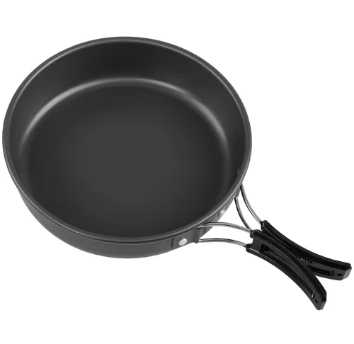 Туристичний кухонний набір посуду Cooking Set SY-200 «2 в 1»: комплект, що складається зі сковорідки, каструлі та кухонного приладдя, у чохлі для кемпінгу DS-200