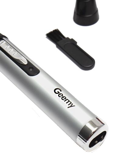 Бездротовий акумуляторний тример Gemei GM-3107 для носа, вух, окантовки, брів і бороди 3 в 1, чоловіча машинка для стрижки Geemy