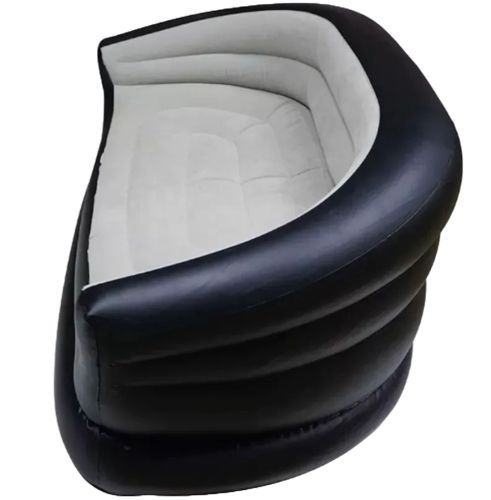 Надувний двомісний диван крісло Avenli 98139 Inflatable Sofa до 200 кг для відпочинку, Флокірований пуф ліжко XL-1134 138х87х71 см для дому