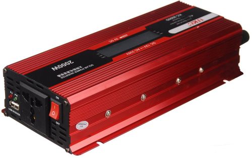 Автомобільний інвертор UKC 12V - 220V 2000W KC-2000D авто перетворювач напруги струму з LCD дисплеєм від прикурювача, акумулятора з екраном