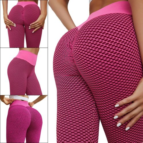 Женские спортивные леггинсы Staples Scrunch Bum Розовые с завышенной высокой талией и эффектом пуш-ап утягивающие бесшовные лосины для фитнеса push up