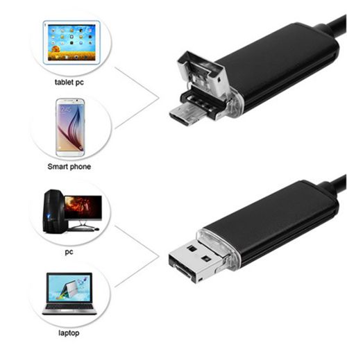 USB камера ендоскоп Android and PC Endoscope 7mm, гнучка камера ендоскопа 2.2 метра 7 мм з підсвічуванням, ендоскоп-камера для смартфона, ноутбука